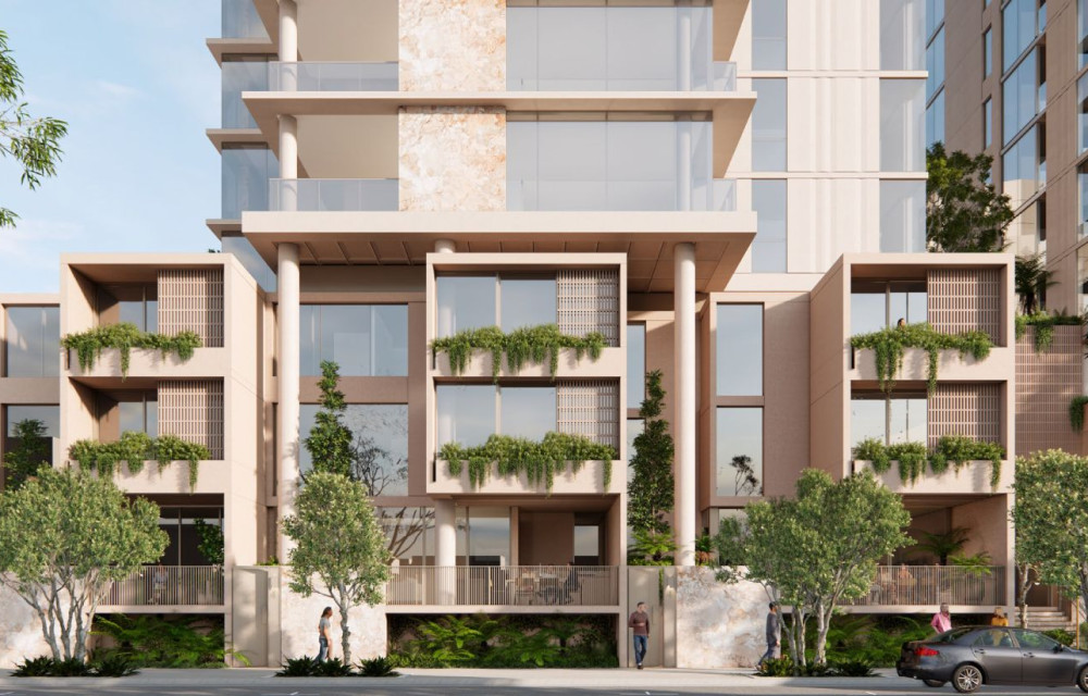 Fernhouse Pavilions two-tower residential project in Newstead with rooftop and wellness amenities