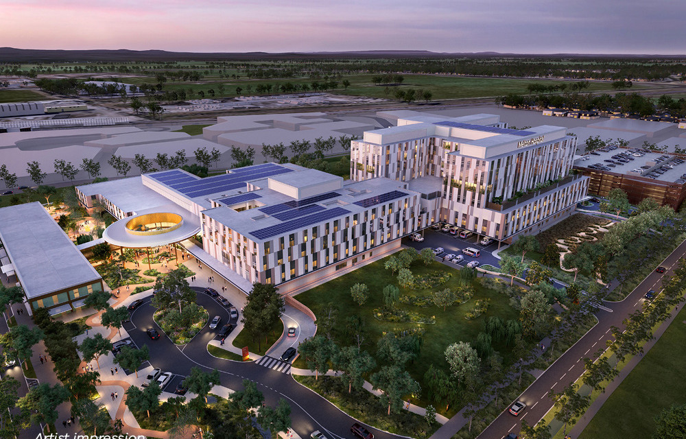 Melton Hospital is a $900m project delivering Victoria’s first all-electric hospital, now under construction in Melbourne’s west