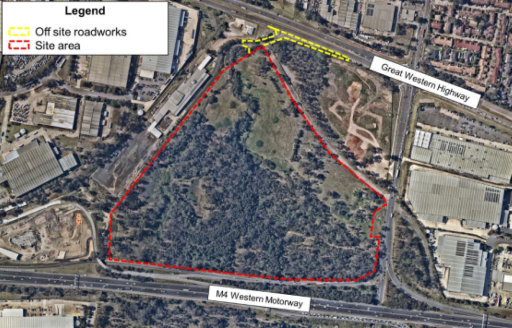 Planned warehouse with EV charging, solar, landscaping