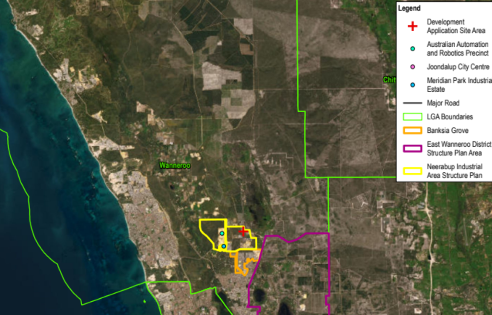 Neerabup BESS facility layout with battery containers