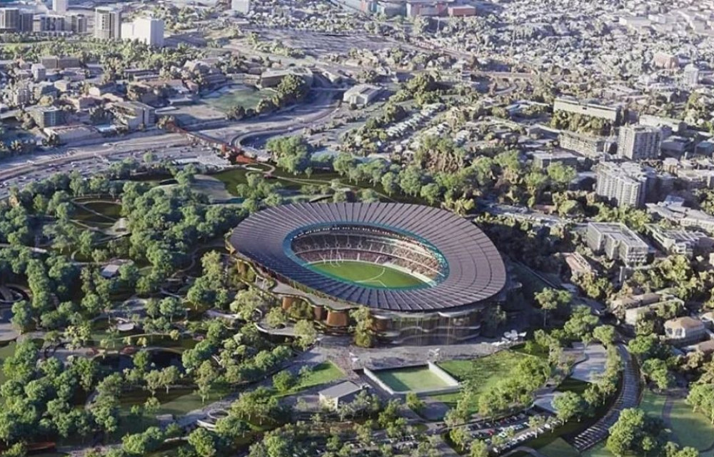 Render of Queensland’s Olympic Games Venue Infrastructure with stadiums and sports precinct.