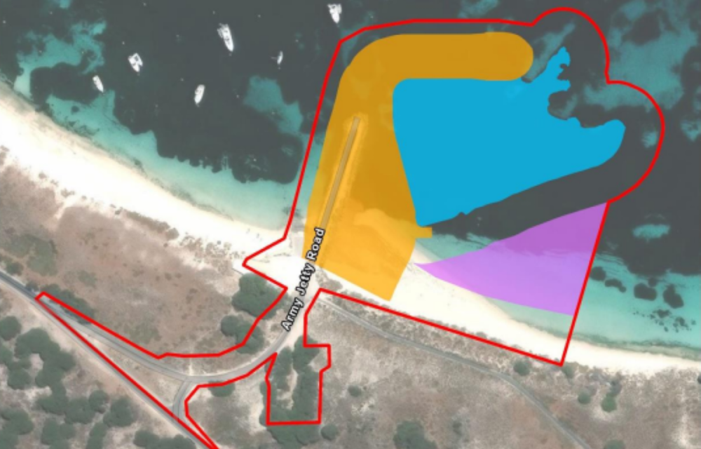 Illustration of port upgrade plans including groyne extension and barge facility at WA tourism site