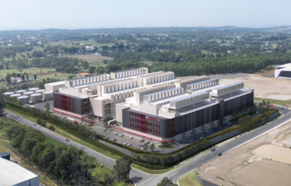 Rendering of large-scale data centre development in Western Sydney involving Multiplex as head contractor for a multi-billion-dollar infrastructure project