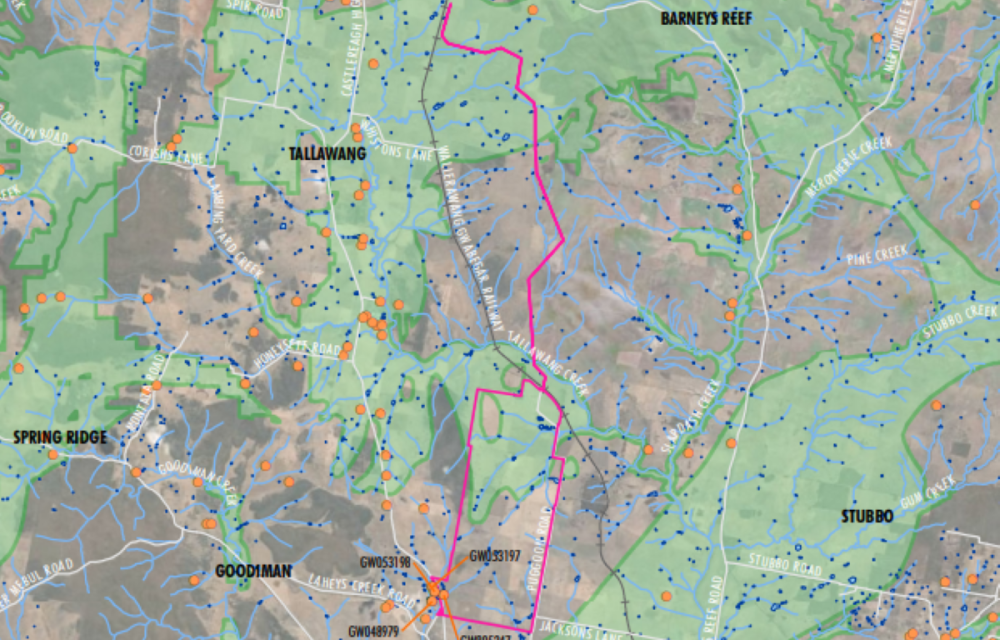 Aerial view of a large-scale solar farm development site in the NSW Central West featuring solar panels and energy storage infrastructure.