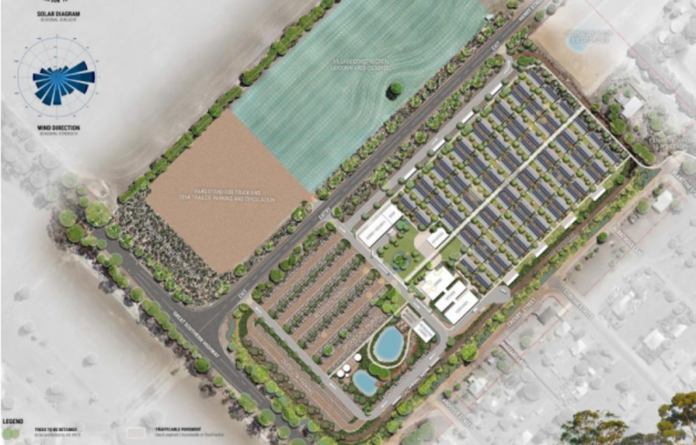 Proposed gold mine development in South West WA featuring open cut pits, processing facilities and supporting infrastructure under a priority approvals pathway.