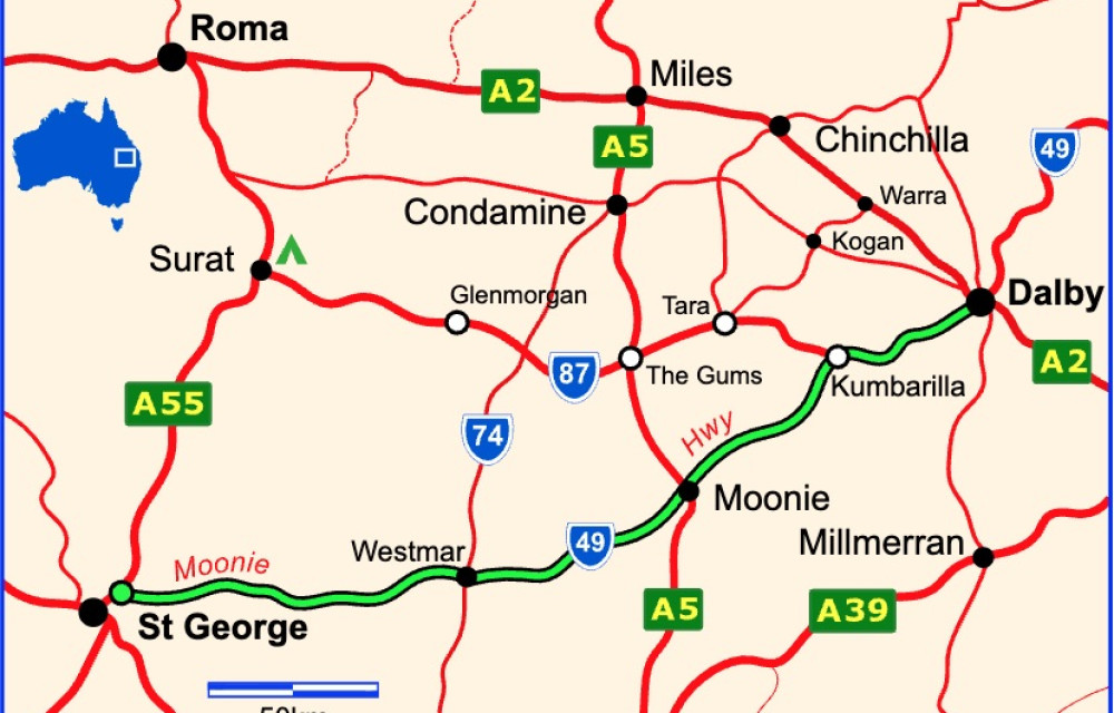 Artist impression of proposed flood resilience and road upgrade works on a regional Queensland highway